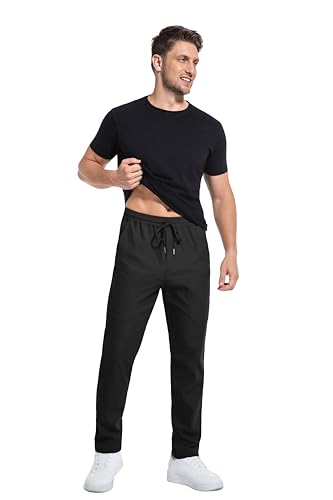 Mens Cargo Pants Comfy Work Casual Pant Relaxed Fit Stretchy Drawstring Pants with Pockets 7