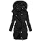 Manteau Hiver Femme Taille Plus,Puffer Winter Warm Long Jackets For Womens Cozy Fleece Lined Hooded Zip Up Thicken Outerwear Casual Coat With Pocket