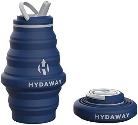 HYDAWAY Collapsible Water Bottle, 500ml Flip-Top Lid | Ultra-Packable, Travel-Friendly, Food-Grade Silicone