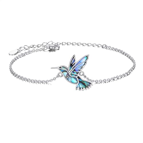 Bracelet for Woemn 925 Sterling Silver Hummingbird/Flamingo/Tulip/Rose/Opal Flower/Evil Eye/Moon Phase/Paw Print Bracelets Summer Jewelry Holiday Gifts for Lover Mom Wife