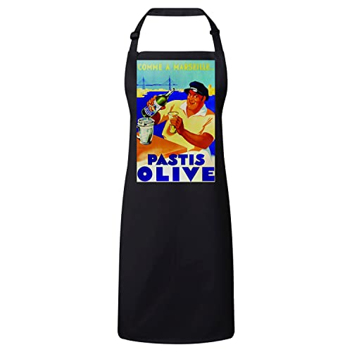 Affiche Marseille retro vintage pour decoration de cuisine avec illustration de style bistrot