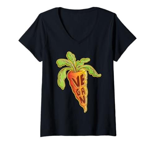 Femme Design de style de vie végétalien à base de plantes T-Shirt avec Col en V