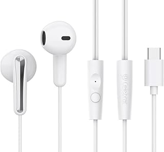 سماعات G37 داخل الأذن بدون استخدام اليدين مع موصل USB-C (أبيض)