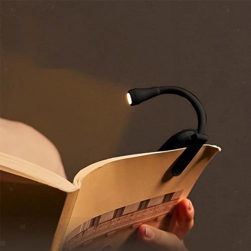 Parssufy ABS Study Lamp With 3 Modes - Portable Reading Light for Students, Eye-Caring LED Book Light With Clip (Black)