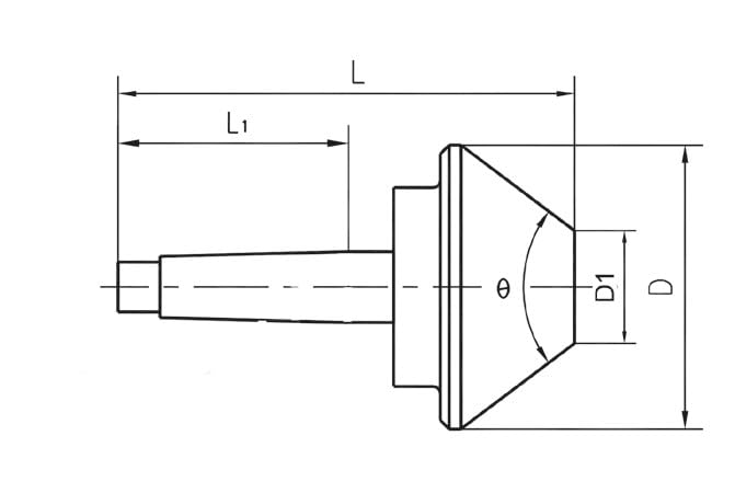 Zentrierkegel 60 mm MK2 Rohrkörner 60° Zentrierspitze mitlaufend 4000 rpm
