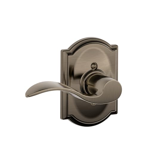 Image of SCHLAGE Accent Lever with Camelot Trim Non-Turning Lock in Antique Pewter - Left Handed