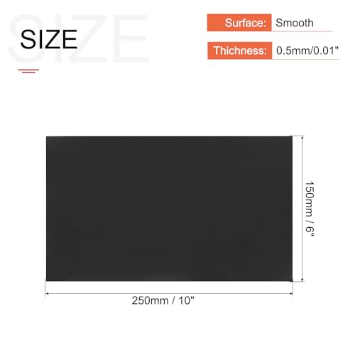 Image of MECCANIXITY Black ABS Plastic Sheet 10 x 6 x 0.02 Inch for Building Model, DIY Crafts, Panel, Pack of 1 Pcs