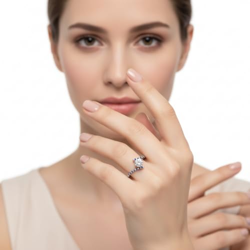 Image of Choose Your Gemstone Bypass Modern Round Diamond CZ Ring 925 Sterling Silver Round Shape Side Stone Engagement Rings Lightweight Office Wear Everyday Gift Jewelry US Size 4 to 12