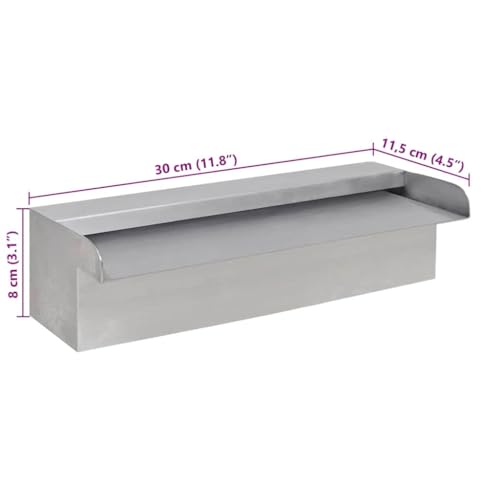 Lame d eau piscine rectangulaire 30cm cascade inox jardin - 3