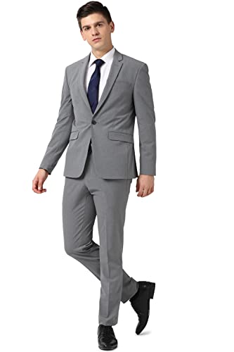 Image of Peter England Men's Polyester Blend Two Piece Business Suit Pants Set
