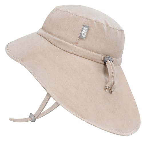 JAN & JUL Summer Hats for Toddler Boys with UPF 50 Sun Protection (L: 2-5 Years Wheat)