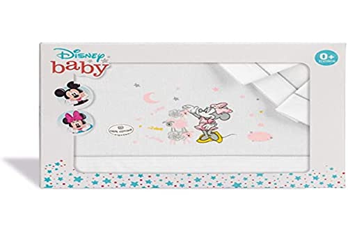 Interbaby Parure pour Berceau Disney Minnie Mouse Blanc/Gris