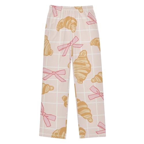 Bow Croissant Boys Pants Boys Athletic Pants Long Pant for Boywith Pockets Wide-Leg Size 6-14Y