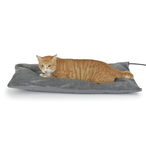 Petace Outdoor Heated Cat Bed, Soft Pet Heating Pad with Steel-Wrapped Cord, Outside Pet Warmer for Feral Cats and Dogs, 27.5
