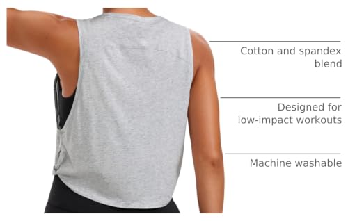 Image of CRZ YOGA Pima Cotton Dropped Armhole Tank | Workout, Naturally Soft, Loose Fit, Crop, Crewneck, Knotted Sides, Sleeveless Tops for Women