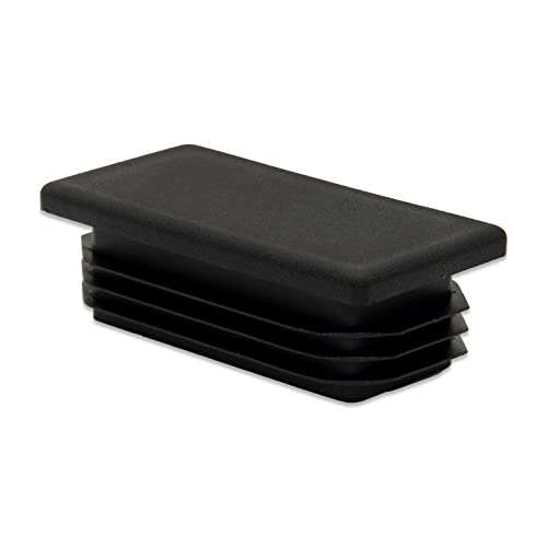 Image of Flyshop 8 Pack Black Chair Glide Inserts Plastic Plugs Rectangle Pipe Tubing End Caps 20 x 60 mm, 13 /16 inch x 2-3 /8 inch
