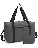 ECOHUB Bolsa de Viaje 40x30x20, Softshell Ultraligero Equipaje de Mano para Avión, Plegable y Antidesgarro con Neceser, Compatible Ryanair Vueling Wizzair, 24L, Gris