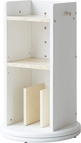 市場(Marche) 子ども用シェルフ ホワイト 43x43x72cm 回転機能付き 省スペース ILR-3258WH
