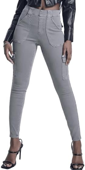 SPANX Womens' Stretch Twill Ankle Cargo Pant, Crystal Grey, Small