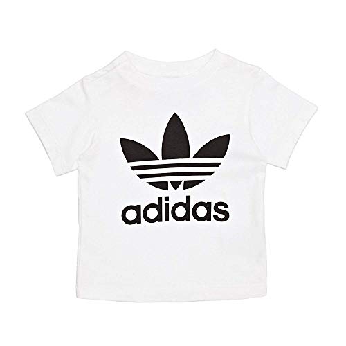 adidas I TRF - Maglietta da Bambino, Bimbo 0-24, Maglietta, CE4316, Bianco/Nero, 74-6/9 Meses