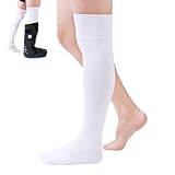 4 Packs Walking Boot Socks Replacement Sock Liner for Walker Boot, Tube Socks Under Air Cam Walker Brace and Fracture Boot Cast Surgical Leg Cover (2 Pair, Closed Toe)