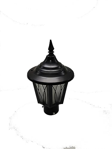 WHITERAY Outdoor Waterproof Gate Light Black Finish with B22 Holder Decorative Pillar Mount Lamp for Main Gate, Garden, Balcony, Patio, Entrance & Terrace (Without Bulb)