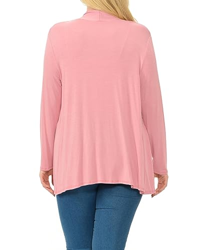Image of Pastel by Vivienne Women's Long Sleeve Jersey Plus Size Cardigan