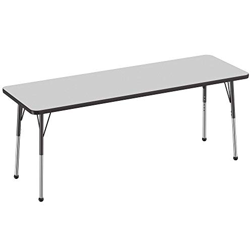 FDP 24" x 72" Rectangle Table with Ball Glide Legs - Gray/Black