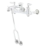 T&S Brass B-0655-BSTP-CR Service Sink Faucet, Wall Mount, Ceramas, Built-in Stops, Vacuum Breaker,...