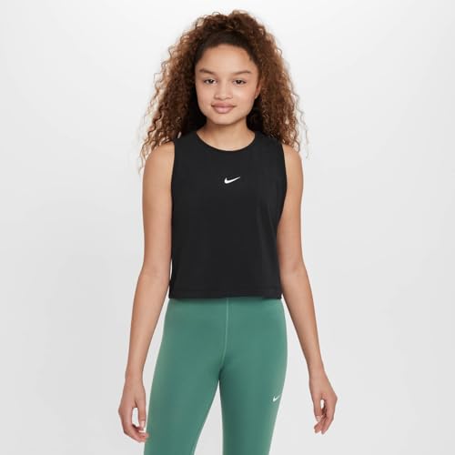 Nike Pro Girls' Dri-FIT Training Tank Top (Black/White, FV2422-010)2