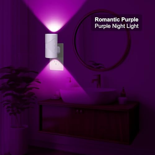 Image of easuntec Night Light, Night Lights Plug into Wall, Color Changing Night Light, Dusk to Dawn Sensor, 8 Light Modes, Dimmable RGB Night Lights for Bedroom Bathroom Hallway Kitchen Stairs (RGB,2 Pack)