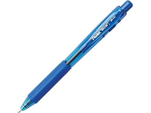Pentel Wow! Retractable Ballpoint Pen, (1.0mm), Medium Line, Ink, Blue Ink, Pack of 18 (BK440BP18C)