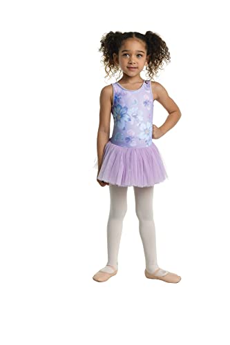 DANZNMOTION Girls Watercolor Floral Print Tank Sleeve Dress 23210C Ainsley