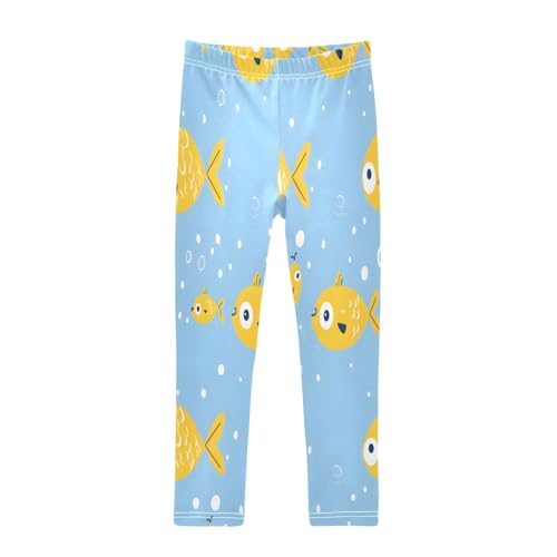 Bolaz Toddler Girls Leggings Printed Yoga Pants Leggings Yellow Fish for Kids