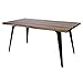 LeisureMod Ravenna Modern Rectangular Wood 63" Dining Table with Metal Legs (Dark Brown)