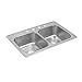 Elkay Dayton DXR33222 18 Gauge Stainless Steel 33" x 22" x 8.1875" Double Bowl Top Mount Kitchen Sink, 2 Faucet Holes, 33 x 22, Satin