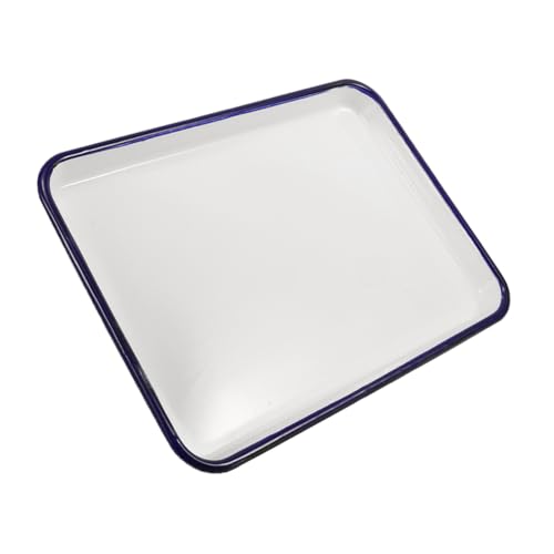iplusmile Bandeja Para Hornear Esmaltada Rectangular 34x24 Cm Acero Estable Distribución Rápida De Calor Para Cocina Hogar Uso Múltiple Fuente Vintage