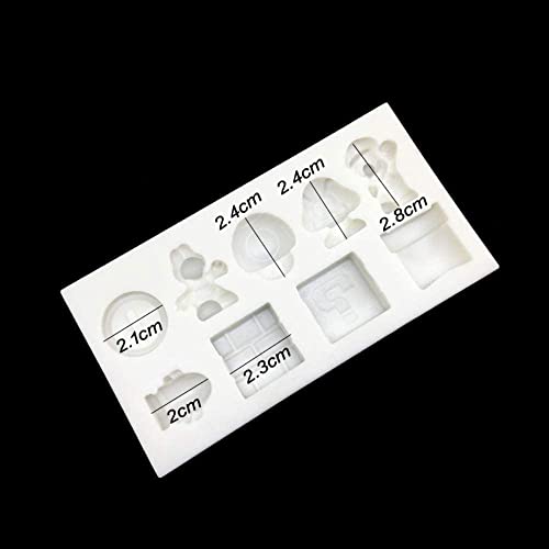 INKU 9-Cavity Super Mario Fondant Molds Silicone Candy Mold, Baking Cake Decorating Mold Tools For Cupcake Chocolate, Ice Cube & Clay