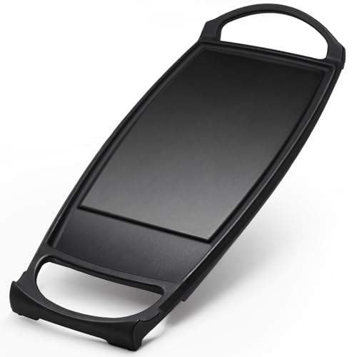 Image of Hiorucet WB31K10217 Cast Iron Griddle Cooktop, Non-stick Griddle Plate Replacement Parts for GE Gas Stove Griddle Range Griddle Cooktop, Heavy Duty Flat Top Pan for General Electric GE Center Parts.
