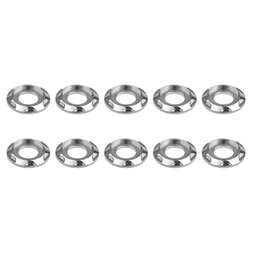 Wanyifa Titanium Washer M5 M6 M8 M10 Spacer Washer for Motorcycle Car Decorative Pack of 10 (M5, Silver)