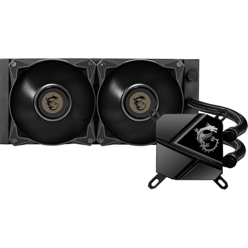 MSI MAG CORELIQUID P240 AIO CPU-Wasserkühlung, Klavierlackoptik-Schwarz, integrierte Lüfterpumpe, Split-Flow-Wasserkühlung… – Ansicht 2