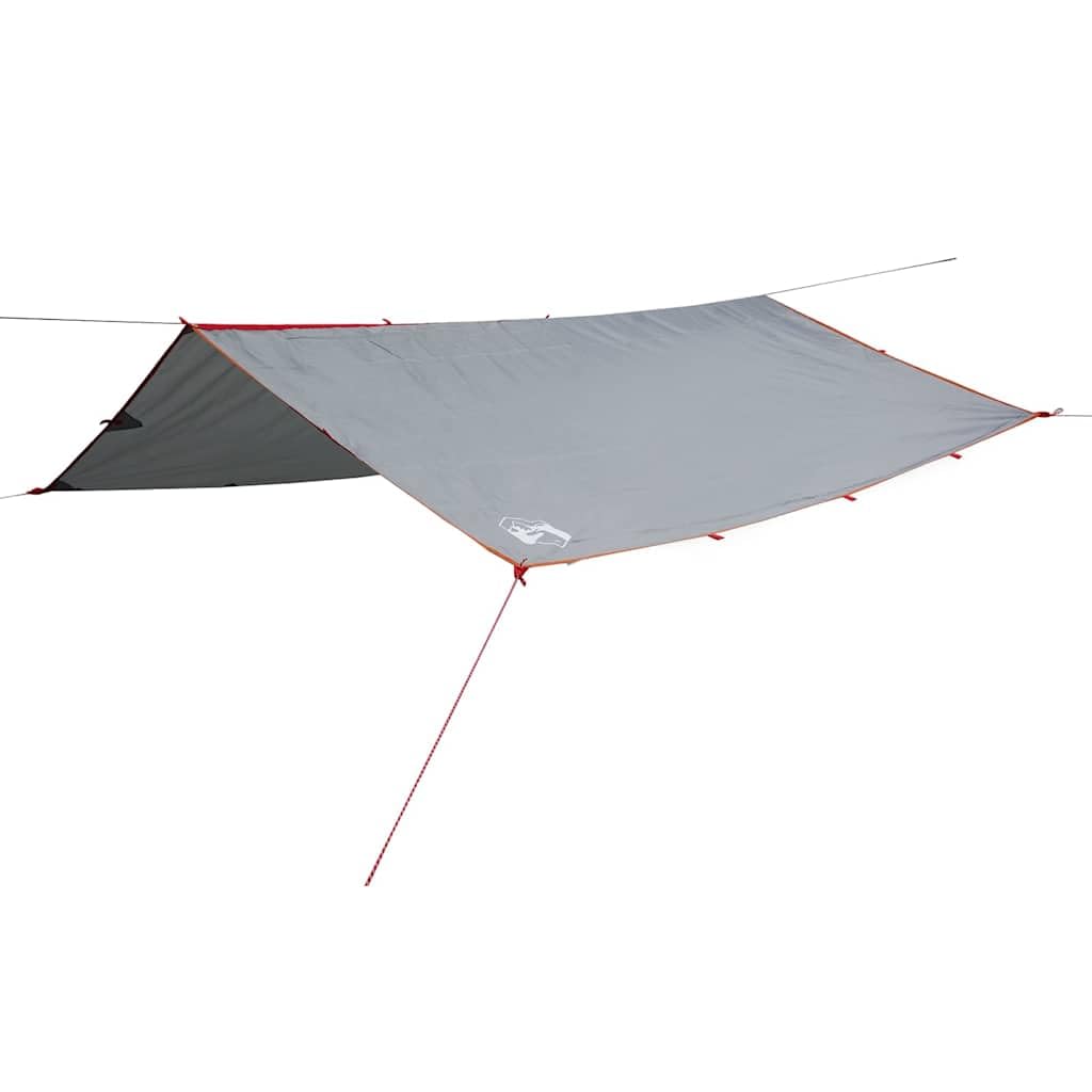 Telone da campeggio grigio e arancione, 500 x 294 cm, impermeabile, telo per tenda protezione solare per esterni, campeggio, escursionismo, amaca 94672
