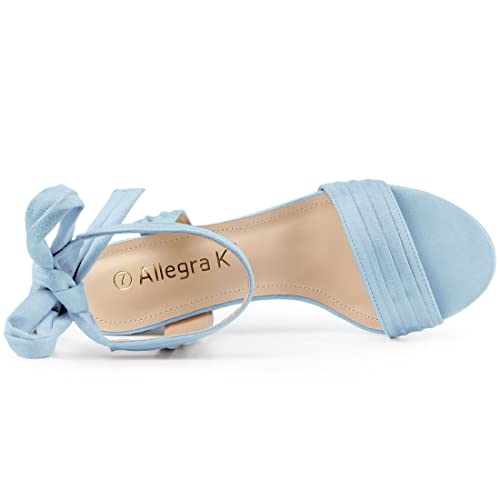 Image of Allegra K Women's Open Toe Ankle Tie Back Block Heels Sandals