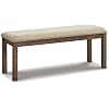 Signature Design by Ashley Moriville Casual Rustic Upholstered Dining Bench, Grey & Brown