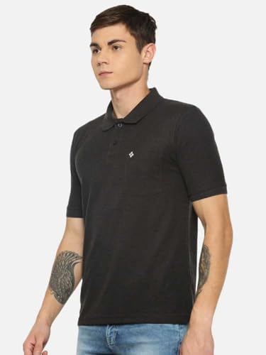Image of Dollar Men's Pack of 1 Solid Cotton Blend Polo Neck T-Shirt