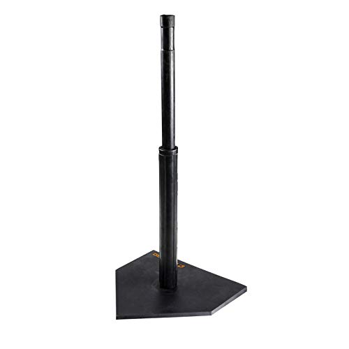 CHAMPRO Heavy Duty Reinforced Rubber Batting Tee for All Ages with Adjustable Height Baseball and Softball Training/Performance Improvement Aid Black