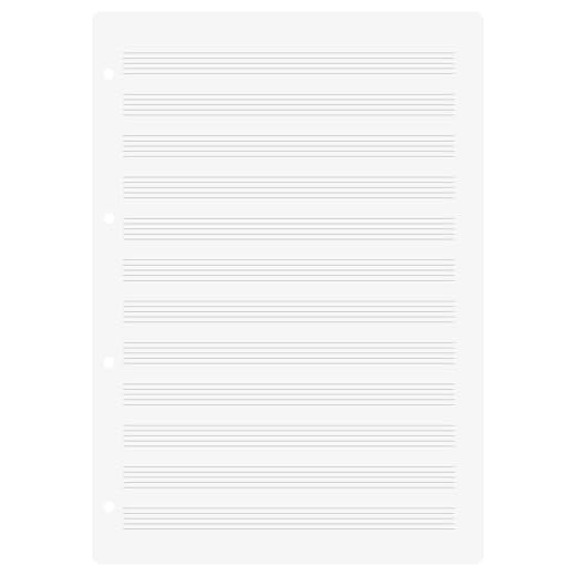 Brunnen - Recambio para cuaderno (tamaño A4, 70 g/m², 1 unidad, con pentagramas, 12 líneas)