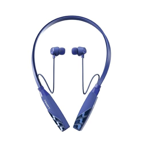 TEMPT Groove Pro Wireless Bluetooth Neckband, 45Hrs, ENC & Deep Bass, Blue