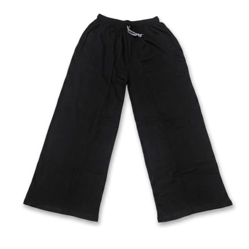 Image of Stylbase Women's Wide Leg Track Pants - Elastic Drawstring Waist - Soft Breathable Cotton Cambric Relaxed Fit Lounge & Travel Trousers for Women & Girls