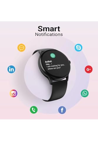 Image of Smart Watch with Bluetooth Calling, Digital Dialer, Round Display, Black and Grey Straps